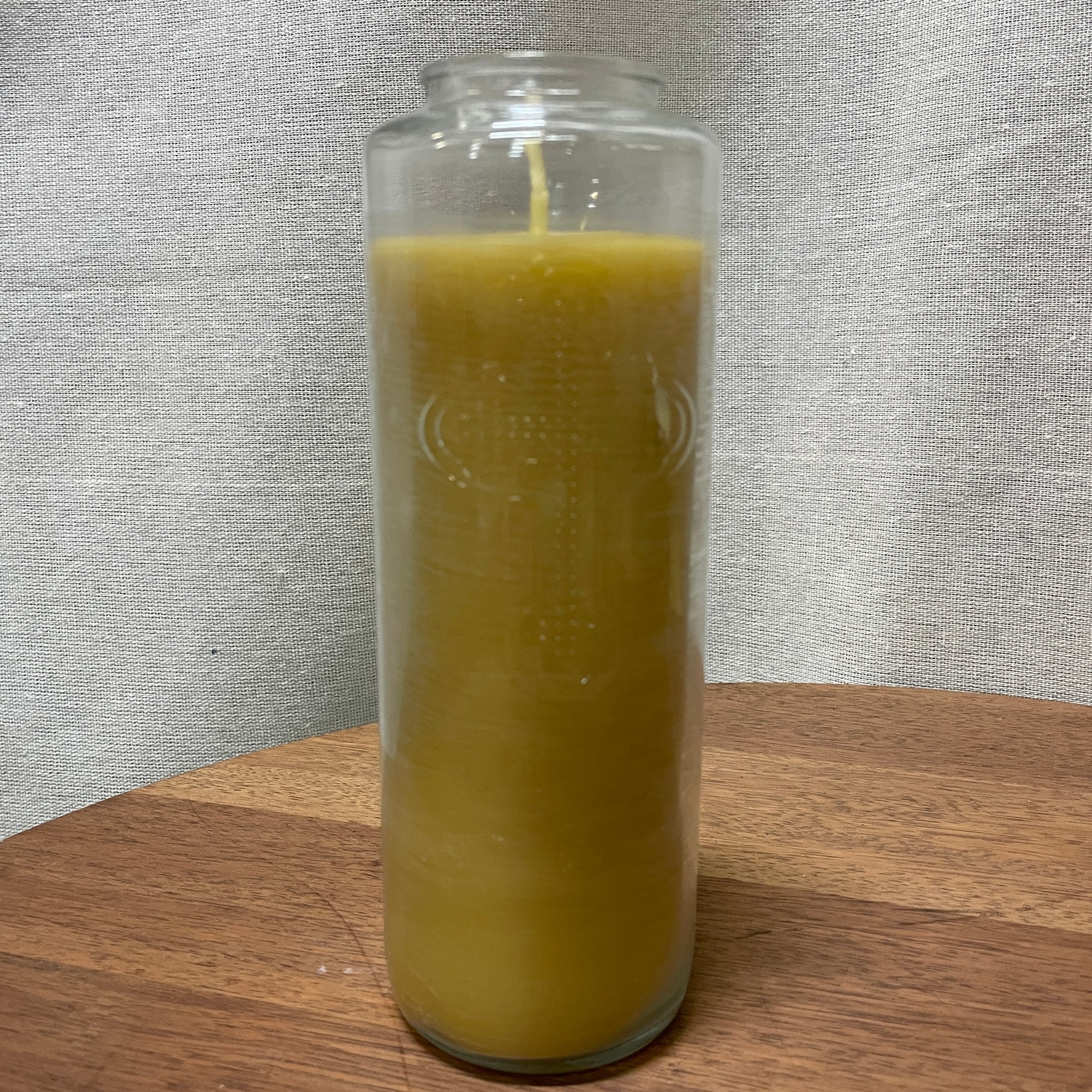 Beeswax ceremonial candle in glass