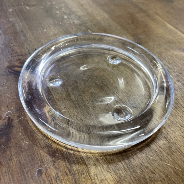 Round Glass Candle Plate | Happy Flame