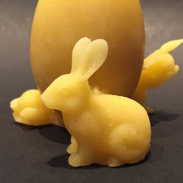 Happy Flame Easter Easter bunny family -crafted beeswax